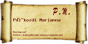 Pákozdi Marianna névjegykártya