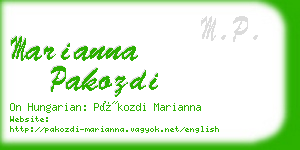 marianna pakozdi business card